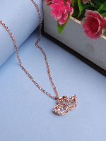 Rose Gold Plated Two Love Duck Chain Pendant for Girls | ImitationBazaar