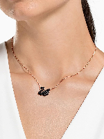 Rose Gold Plated Chain with Black Duck Pendant - Playful and Stylish Necklace by Imitationbazaar