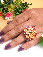 Multicolor Ladies Designer Party Wear Ring