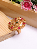 Stylish Matt Rajvadi Plated Ring for Girls and Women