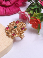 Stylish Matt Rajvadi Plated Ring for Girls and Women