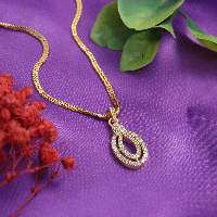 Everyday Shimmer: Gold Plated Pendant Necklace with American Diamond